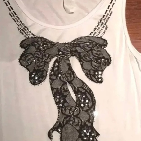 Charming Charlie Bow Tank Top Size Small - Picture 2 of 4